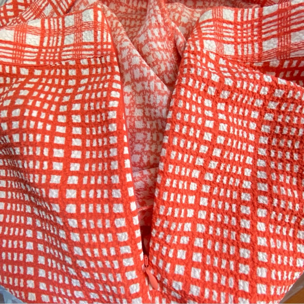 STINE GOYA Orange White plaid gingham print high waist flare Pants - Picture 12 of 16